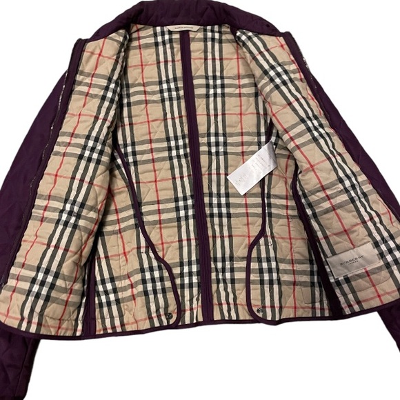 Burberry Quilted purple double zip jacket - Picture 4 of 14